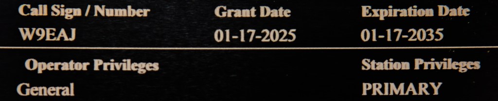 New Callsign: W9EAJ